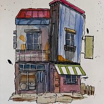 My project for course: Expressive Architectural Sketching with Watercolors Instead. Sketching, Drawing, Architectural Illustration, Sketchbook & Ink Illustration project by pegnalex - 04.15.2024
