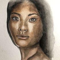 Meu projeto do curso: Retrato em aquarela a partir de uma fotografia. Traditional illustration, Watercolor Painting, and Portrait Drawing project by Margarethe Gair - 04.16.2024