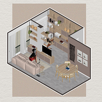 Meu projeto do curso: Design de interiores do início ao fim. Projekt z dziedziny Architektura wnętrz, Projektowanie wnętrz, Dekoracja wnętrz i Projektowanie przestrzeni użytkownika Carolina Poma Rossi - 16.04.2024