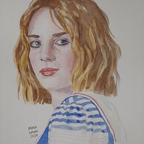 Mi proyecto del curso: Retrato artístico en acuarela. Fine Arts, Painting, Watercolor Painting, and Portrait Drawing project by mgalanr2_1 - 03.16.2024