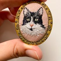 Mi proyecto del curso: Minibordado realista de mascotas. Un proyecto de Diseño de jo, as, Bordado y Diseño textil de Pía Fredes González - 19.04.2024