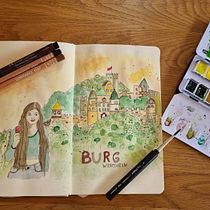 My project for course: Artistic Watercolor Sketching: Dare to Express Your Ideas. Ilustração tradicional, Esboçado, Criatividade, Desenho, Pintura em aquarela, e Sketchbook projeto de lisa.hepp - 20.04.2024