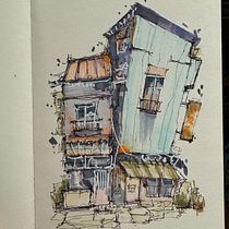 My project for course: Expressive Architectural Sketching with Colored Markers. Sketching, Drawing, Architectural Illustration, Sketchbook & Ink Illustration project by Billy - 04.20.2024