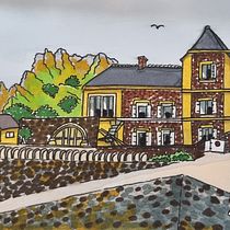 Mon projet du cours : Esquisses d'architecture expressives aux feutres de couleur. Sketching, Drawing, Architectural Illustration, Sketchbook & Ink Illustration project by Marie-Laure Espérance - 04.21.2024