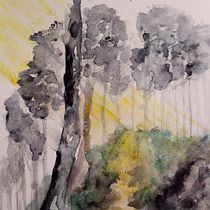 Mi proyecto del curso: Paisajes de ensueño con acuarela: plasma la luz. Pintura, e Pintura em aquarela projeto de Mónica Muñoz Martínez - 21.04.2024
