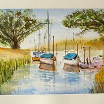 My project for course: Watercolor Techniques for Painting Seascapes. Painting, Watercolor Painting, and Naturalistic Illustration project by adrianed - 04.23.2024