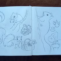 Mi proyecto del curso: Gouache: pinta mundos naturales imaginarios: Ardilla primaveral.. Character Design, Painting, Drawing, Children's Illustration, and Gouache Painting project by Maria José Plata Santos - 04.23.2024
