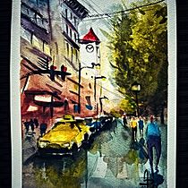 Mi proyecto del curso: Paisajes urbanos en acuarela Ein Projekt aus dem Bereich Bildende Künste, Aquarellmalerei und Architektonische Illustration von Adrián Darago - 24.04.2024
