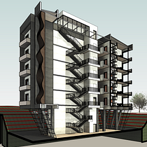 Mi proyecto del curso: Modelado de edificios paramétricos con Revit. Un projet de 3D, Architecture, Architecture d'intérieur, Modélisation 3D, Architecture numérique , et ArchVIZ de Alejandro Hernández - 25.04.2024