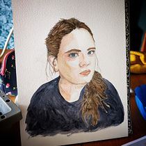 My project for course: Watercolor Portrait from a Photo. Traditional illustration, Watercolor Painting, and Portrait Drawing project by Lou Brown - 05.25.2024