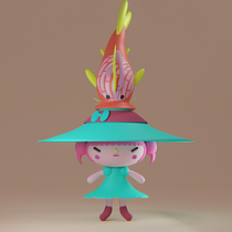 Mi proyecto del curso: Creación de personajes kawaii en 3D con Blender, Koi Witch Pan Ein Projekt aus dem Bereich Traditionelle Illustration, Design von Figuren, Digitale Illustration, 3-D-Modellierung und Manga von Brian Baldwin Cruzado - 15.04.2024
