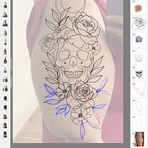 Meu projeto do curso: Tatuagem botânica com pontilhismo. Ilustração tradicional, Desenho de tatuagens e Ilustração botânica projeto de jessicarodmar - 25.04.2024