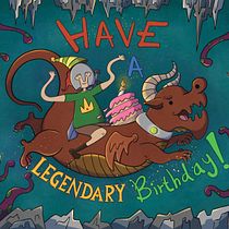 Meu projeto do curso: Design de cartão comemorativo: "Have a LEGENDARY Birthday!". Projekt z dziedziny Trad, c, jna ilustracja, Br, ing i ident, fikacja wizualna, Grafika ed, torska, Projektowanie graficzne, Ilustracja c i frowa użytkownika guigs2004 - 26.04.2024