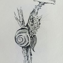 Mi proyecto del curso: Ilustración surrealista con rotuladores Ein Projekt aus dem Bereich Traditionelle Illustration, Bleistiftzeichnung, Zeichnung, Realistische Zeichnung und Illustration mit Tinte von Flor Ampudia - 26.04.2024