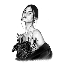 Mein Abschlussprojekt für den Kurs: Traditionelle Zeichentechniken mit Procreate. Projekt z dziedziny Trad, c, jna ilustracja,  R, sunek, Ilustracja c, frowa, Portret, R, sunek c i frow użytkownika cathi_sosie - 29.04.2024
