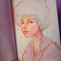 Mi proyecto del curso: Dibujo de retratos llamativos con lápices de colores. Drawing, Portrait Drawing, Sketchbook, and Colored Pencil Drawing project by Karla Trejo - 04.30.2024