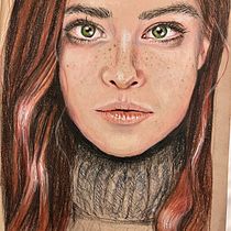 : Realistic Portrait with Coloured Pencils - capturing the gaze. Traditional illustration, Fine Arts, Pencil Drawing, Drawing, Portrait Drawing, Realistic Drawing, Artistic Drawing, and Colored Pencil Drawing project by Deborah Quin - 04.27.2024