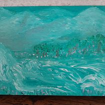 Meu projeto do curso: Pintura acrílica passo a passo: crie paisagens incríveis. Traditional illustration, Painting, Acr, and lic Painting project by Esmeralda Maria Teodósio - 04.30.2024
