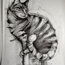 Meu projeto do curso: Desenho expressivo com carvão. Fine Arts, Drawing, Portrait Drawing, and Naturalistic Illustration project by Marco Medeiros - 05.01.2024