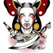 Meu projeto do curso: Design de tatuagens estilo old school no Procreate. Projekt z dziedziny  R, sunek, Ilustracja c, frowa i Projektowanie tatuaż użytkownika jessicamoraes87 - 01.05.2024