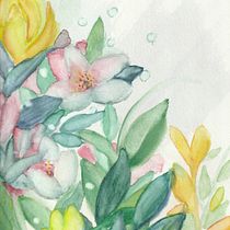 Mein Abschlussprojekt für den Kurs: Blumenkompositionen mit Aquarell: Verbinde dich mit der Natur. Painting, and Watercolor Painting project by elke_bro - 05.02.2024