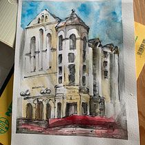Mi proyecto del curso: Dibujo arquitectónico con acuarela y tinta. Sketching, Drawing, Watercolor Painting, Architectural Illustration, Sketchbook & Ink Illustration project by banlly - 05.03.2024