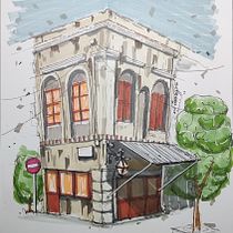 My project for course: Expressive Architectural Sketching with Colored Markers. Sketching, Drawing, Architectural Illustration, Sketchbook & Ink Illustration project by g_damalas - 04.26.2024