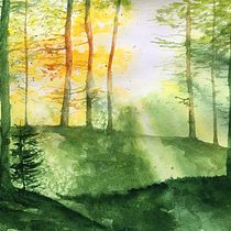 Mój projekt z kursu: Oniryczne pejzaże akwarelą: maluj światłem. Un projet de Peinture , et Aquarelle de Monika Palichleb - 05.05.2024