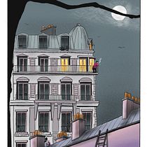 Mon projet du cours : Paris- Montmartre , de nuit  Ein Projekt aus dem Bereich Traditionelle Illustration, Skizzenentwurf, Digitale Illustration, Digitale Malerei und Sketchbook von Guillaume MARCHAND - 01.05.2024