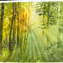 My project for course: Dreamy Watercolor Landscapes: Paint with Light. Un projet de Peinture , et Aquarelle de merkouriev - 02.05.2024
