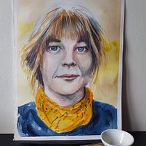 Mon projet du cours : Portrait artistique à l’aquarelle. Fine Arts, Painting, Watercolor Painting, and Portrait Drawing project by Lor AN - 05.08.2024