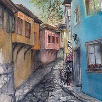 Old town. Painting, Watercolor Painting, and Architectural Illustration project by minatm68 - 05.09.2024