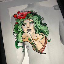 Meu projeto do curso: Design de tatuagem neotradicional. Drawing, Digital Illustration, Tattoo Design, and Digital Drawing project by mrcesar - 05.08.2024