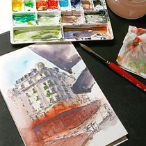 My project for course: Architectural Sketching with Watercolor and Ink. Sketching, Drawing, Watercolor Painting, Architectural Illustration, Sketchbook & Ink Illustration project by edwintan.wj - 05.11.2024