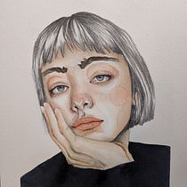 Mein Abschlussprojekt für den Kurs: Aquarellporträt mit fotografischem Vorbild. Traditional illustration, Watercolor Painting, and Portrait Drawing project by juliamercedeshummel - 05.12.2024