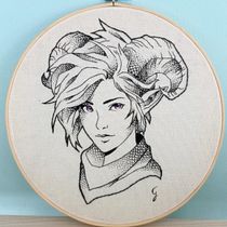 Il mio progetto del corso: Il disegno con filo. Ilustração tradicional, Desenho, Bordado, Desenho realista, Tecido, e Design têxtil projeto de Giulia Azzi - 13.05.2024