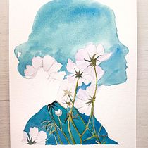 My project for course: Double Exposure Watercolor: Painting Nature. Een project van Traditionele illustratie, Aquarelschilderen, Realistische tekening y Naturalistische illustratie van Oksana Sycheva - 11.05.2024