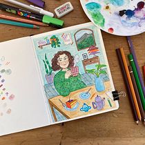 Exploratory Sketchbook: @tochefaruz. Un proyecto de Ilustración tradicional, Bocetado, Creatividad, Dibujo, Pintura a la acuarela, Sketchbook y Pintura gouache de Toche Ruz - 16.05.2024