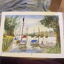 My project for course: Watercolor Techniques for Painting Seascapes. Painting, Watercolor Painting, and Naturalistic Illustration project by Lucy Brewer - 05.16.2024