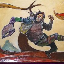 Meu projeto do curso: Pintura acrílica de fantasia. Character Design, Painting, Acr, and lic Painting project by Rico Cartum - 05.17.2024