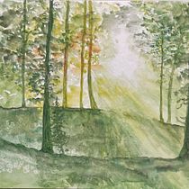 Mein Abschlussprojekt für den Kurs: Verträumte Aquarell-Landschaften: Halte Licht fest. Un projet de Peinture , et Aquarelle de Ruth Von Gostomski - 21.05.2024
