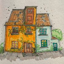 Mon projet du cours : Esquisses d'architecture expressives aux feutres de couleur. Een project van  Schetsen,  Tekening,  Architecturale illustratie, Sketchbook y  Illustratie met inkt van Julie Gambin - 11.05.2024