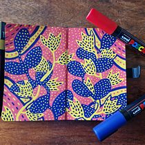 Botanische patronen in je schetsboek: primaire kleuren. Ilustração tradicional, Pattern Design, Ilustração botânica, e Sketchbook projeto de Renate Hanswijk - 21.05.2024