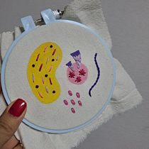 Mi proyecto del curso: Bordado y pintura textil para principiantes. Painting, Pattern Design, Embroider, DIY, Upc, cling, and Textile Design project by Mariana Sánchez Rico - 05.21.2024