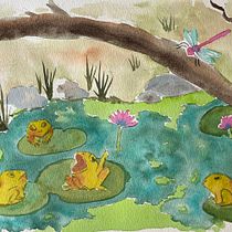 My project for course: Watercolor Illustration with Japanese Influence. Traditional illustration, Drawing, and Watercolor Painting project by katya_v03 - 05.13.2024