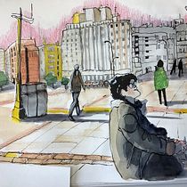 My project for course: Urban Sketching: Capture Your City in Motion Ein Projekt aus dem Bereich Traditionelle Illustration, Skizzenentwurf, Zeichnung, Aquarellmalerei, Architektonische Illustration und Sketchbook von Patty Bartlett - 22.05.2024