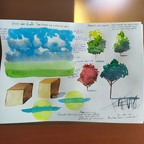 Mi proyecto del curso: Cuaderno de viaje en acuarela. Traditional illustration, Watercolor Painting, Architectural Illustration, and Sketchbook project by curvitas - 05.23.2024