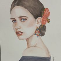 Meu projeto do curso: Retrato em aquarela a partir de uma fotografia. Watercolor Painting, and Portrait Drawing project by Katya Rezende Reghin - 05.23.2024