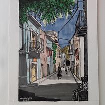 My project for course: Urban Sketching: Create Expressive Cityscapes. Painting, Sketching, Drawing, Watercolor Painting, Sketchbook & Ink Illustration project by g_damalas - 05.24.2024