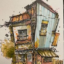 Mój projekt z kursu: Rysunek architektoniczny: kolor i artystyczna ekspresja. Een project van  Schetsen,  Tekening,  Architecturale illustratie, Sketchbook y  Illustratie met inkt van jarek_hennig - 30.05.2024